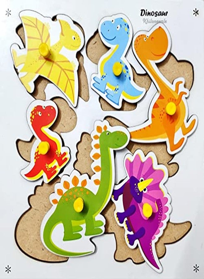 Khilonewale Kid's - Combo of 4 Wooden Learning Puzzle Boards (Dinosaurs + School Stationary + Good Habits + Construction Vehicles) - Image 3